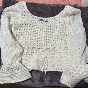Zara Crochet Knit SWeater in medium